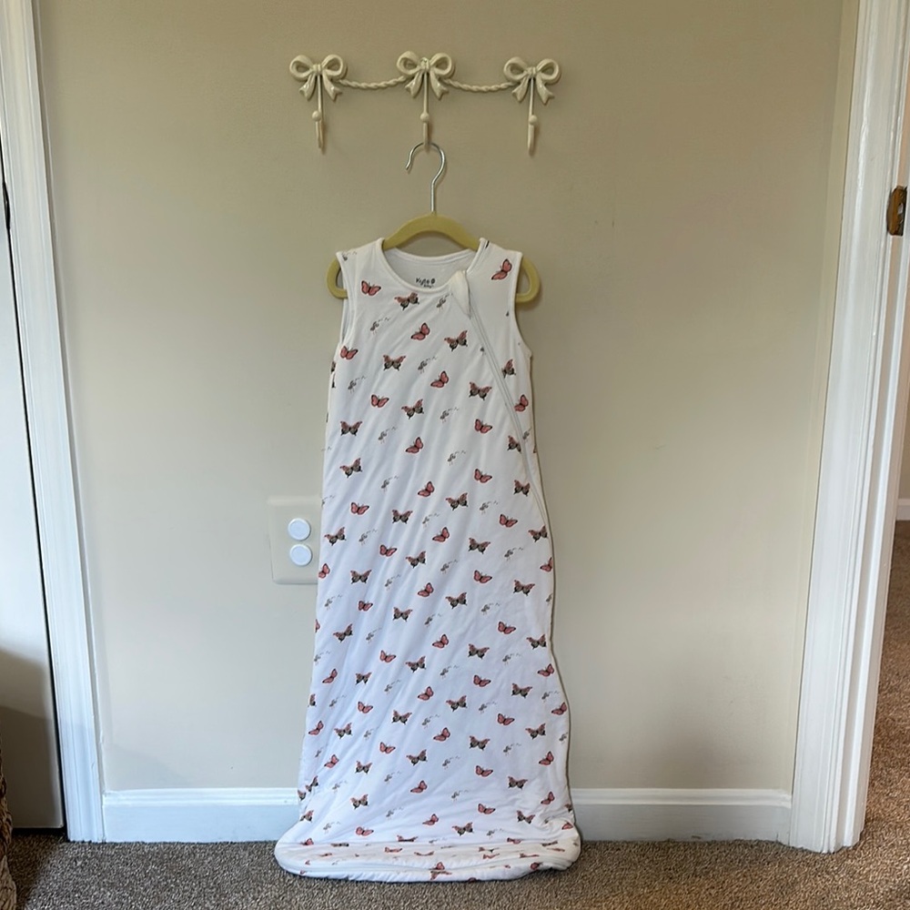 Kyte BABY White Butterfly Print Kids Sleep Sack - 1.0 tog
